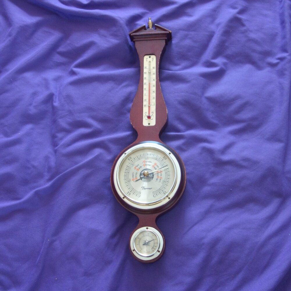 Vintage Weather Station Includes Thermometer, Thermor Barometer and Hygrometer